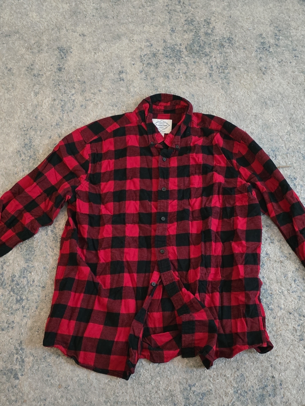 St. John's Bay Buffalo Plaid Flannel Button-Down Shirt
